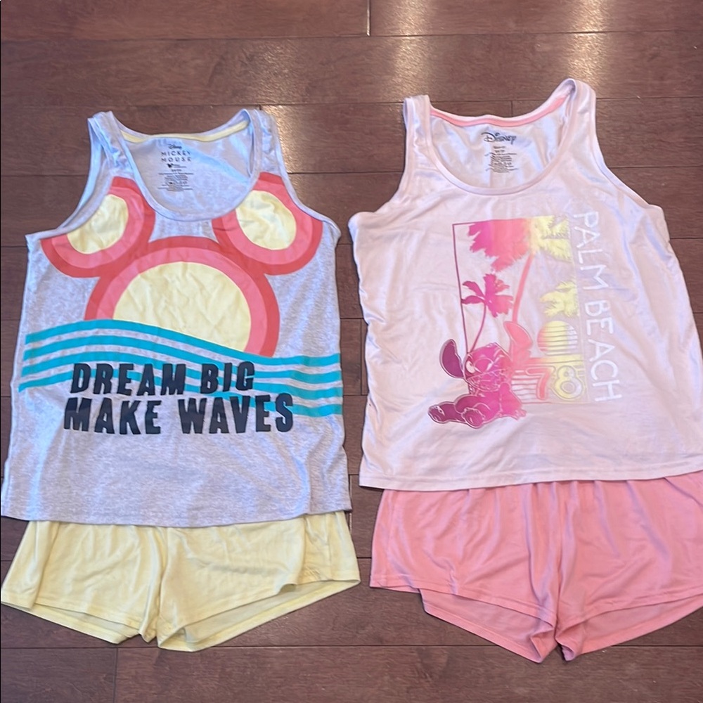 Disney Pajama Sets Pink and Yellow